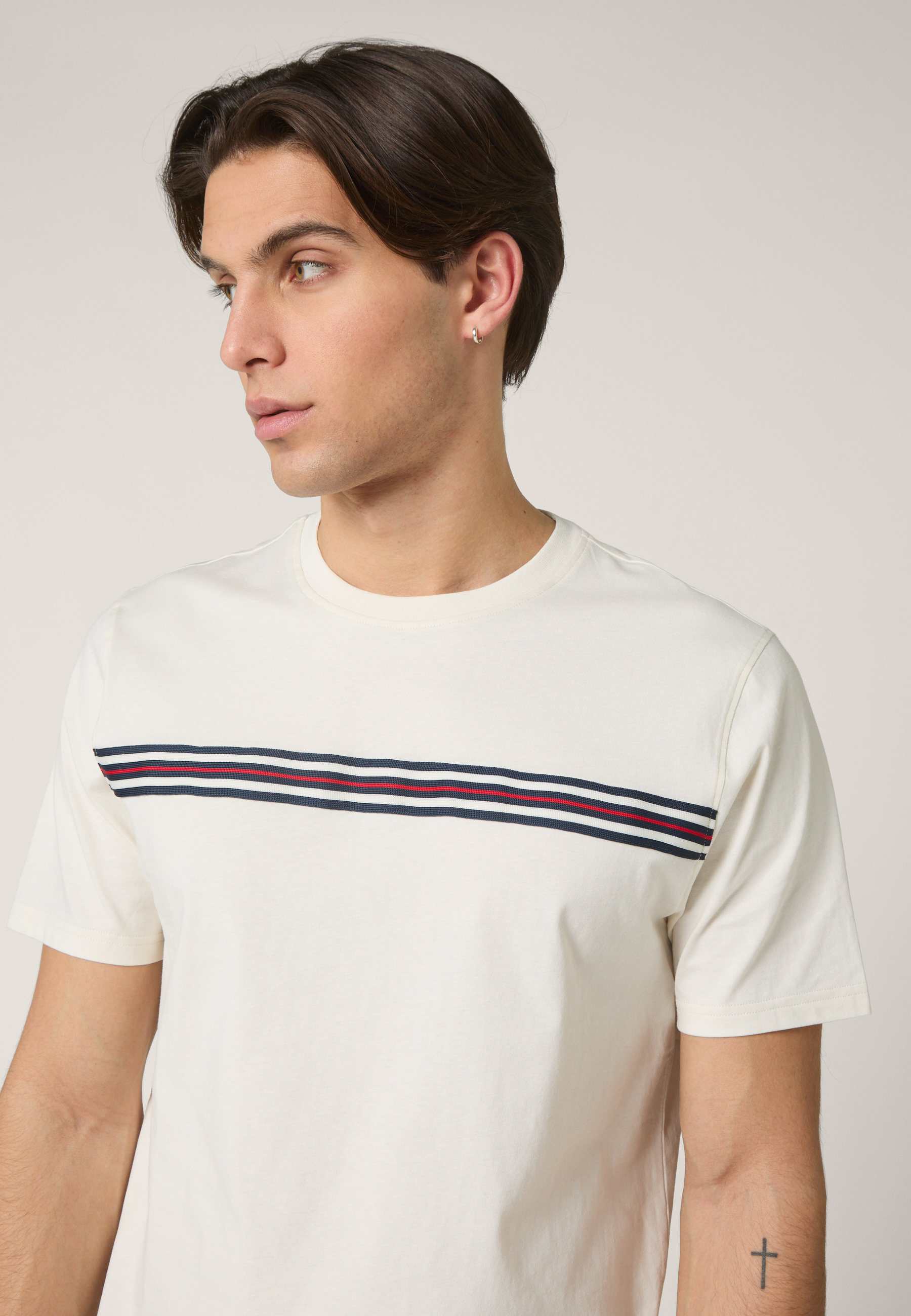 T-Shirt À Bande Heritage Classique - Aigrette