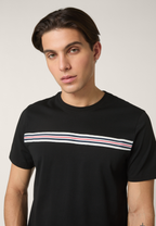 T-Shirt À Bande Heritage Classique - Noir