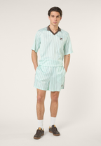 Chemise En Satin À Fines Rayures Ample - Mer Apaisante / Rayé
