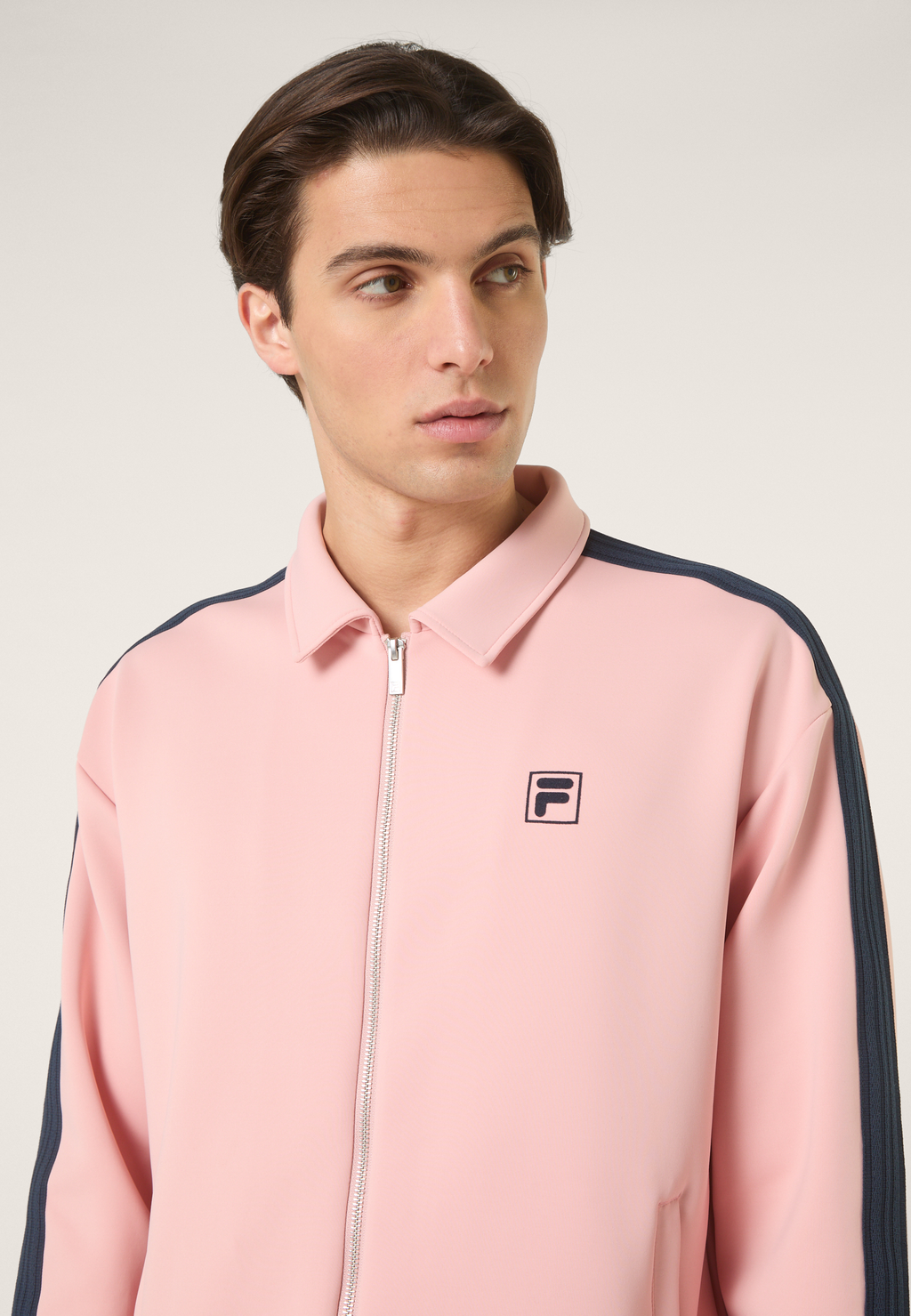 Veste De Survêtement À Bandes Décontractée - Rose Tendre