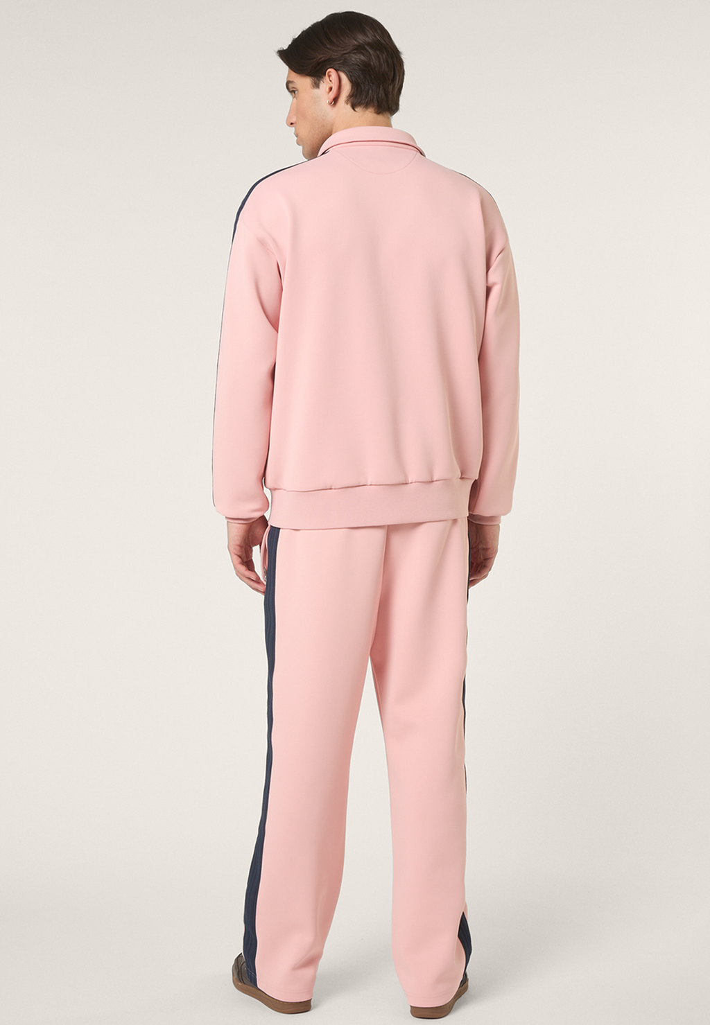 Pantalon De Survêtement À Bandes Décontracté - Rose Tendre