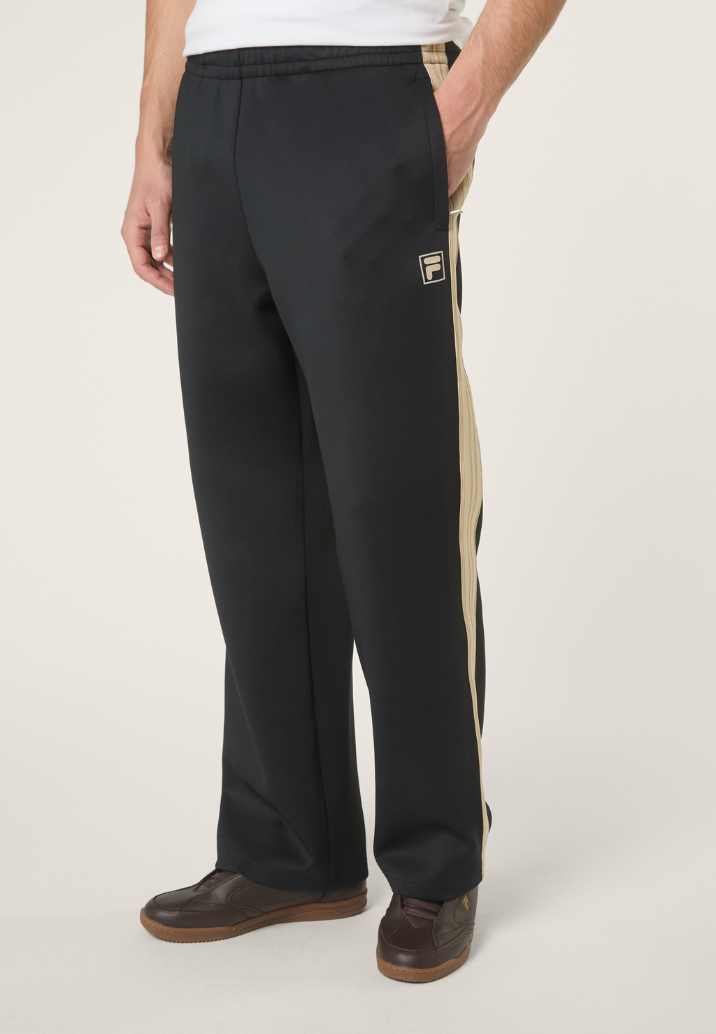 Pantalon De Survêtement À Bandes Décontracté - Noir
