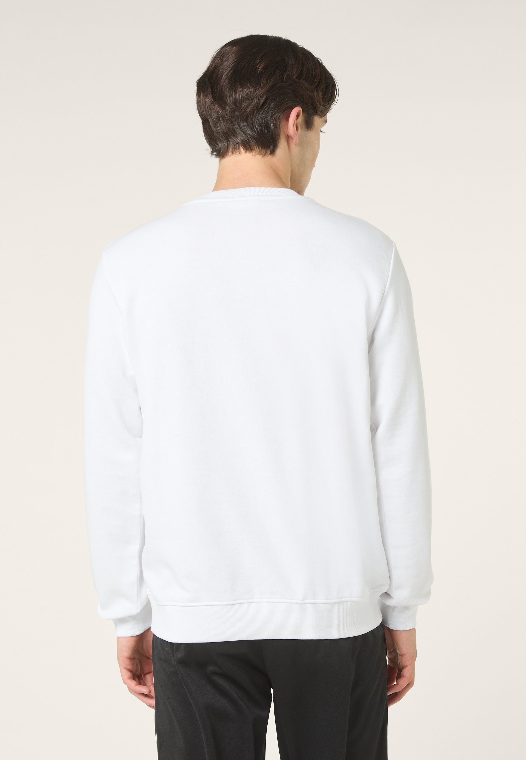 Sweat Ras-Du-Cou À Bandes Classique - Blanc Éclatant