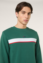 Sweat Ras-Du-Cou À Bandes Classique - Vert Bouquet