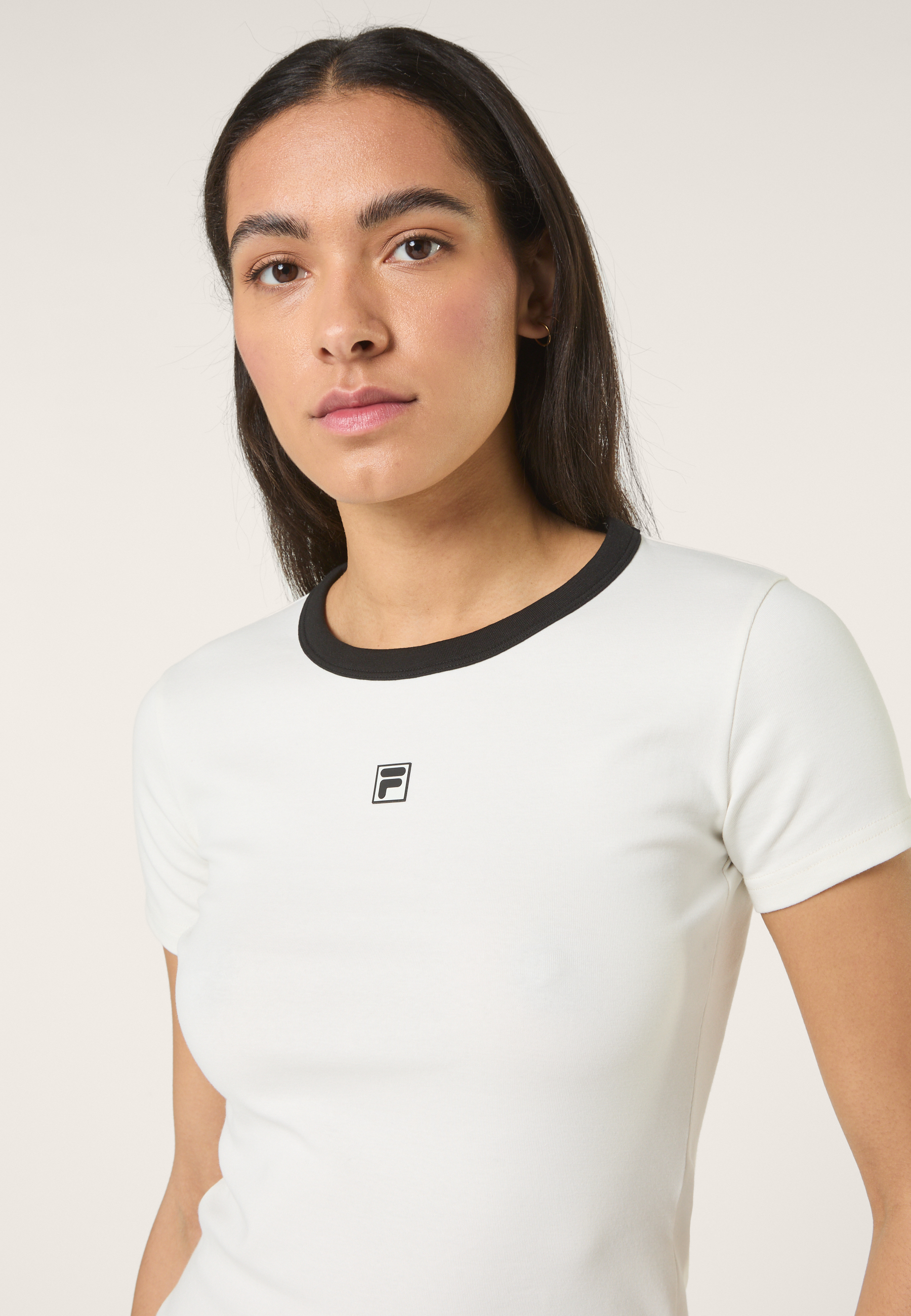 T-Shirt Côtelé À Logo Slim - Aigrette