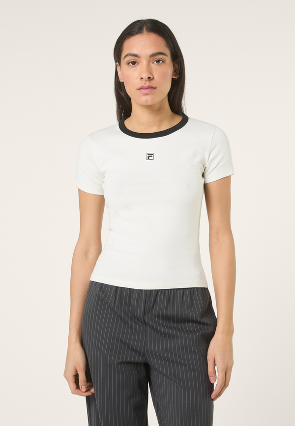 T-Shirt Côtelé À Logo Slim - Aigrette
