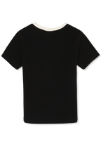 T-Shirt Côtelé À Logo Slim - Noir