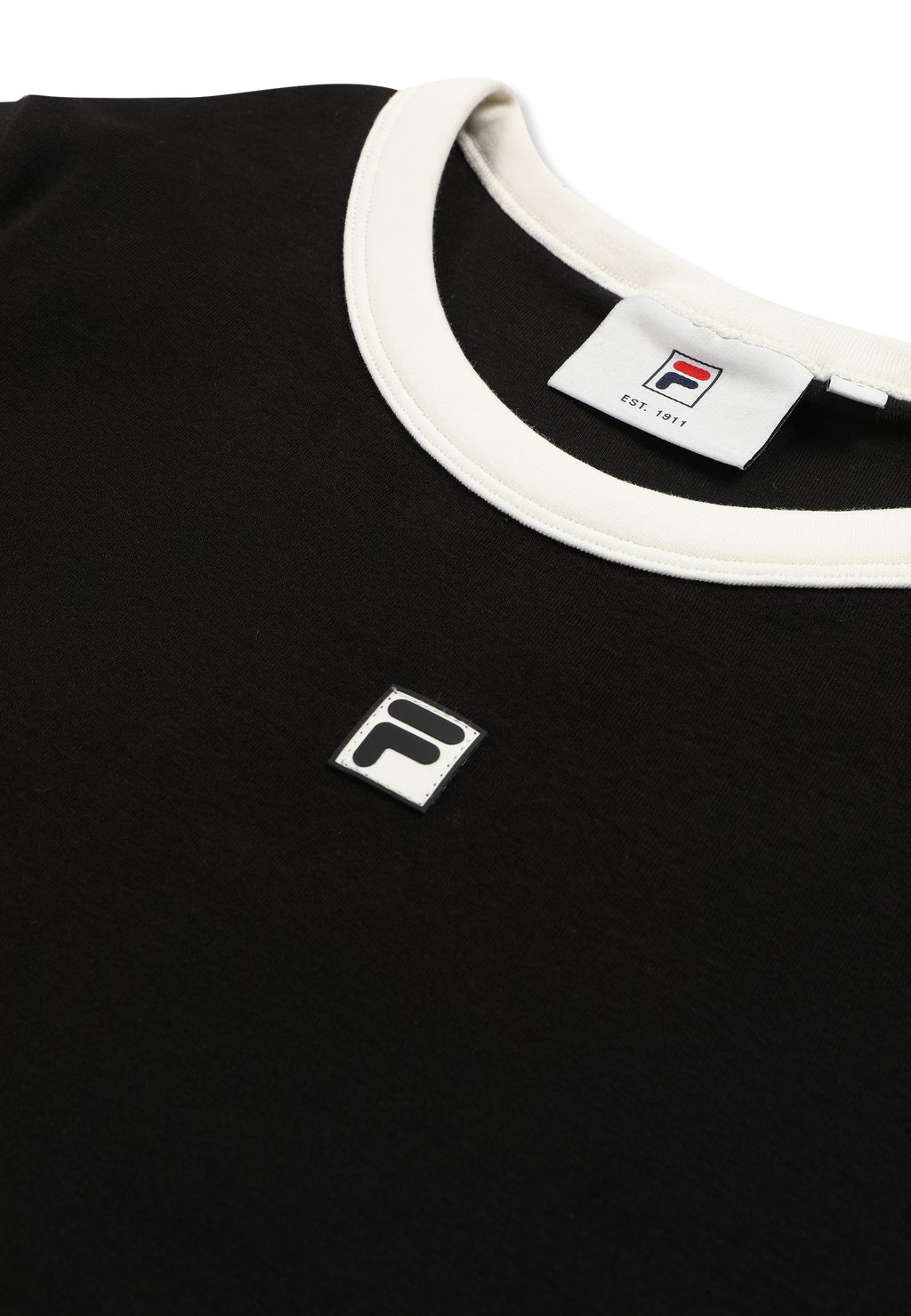 T-Shirt Côtelé À Logo Slim - Noir