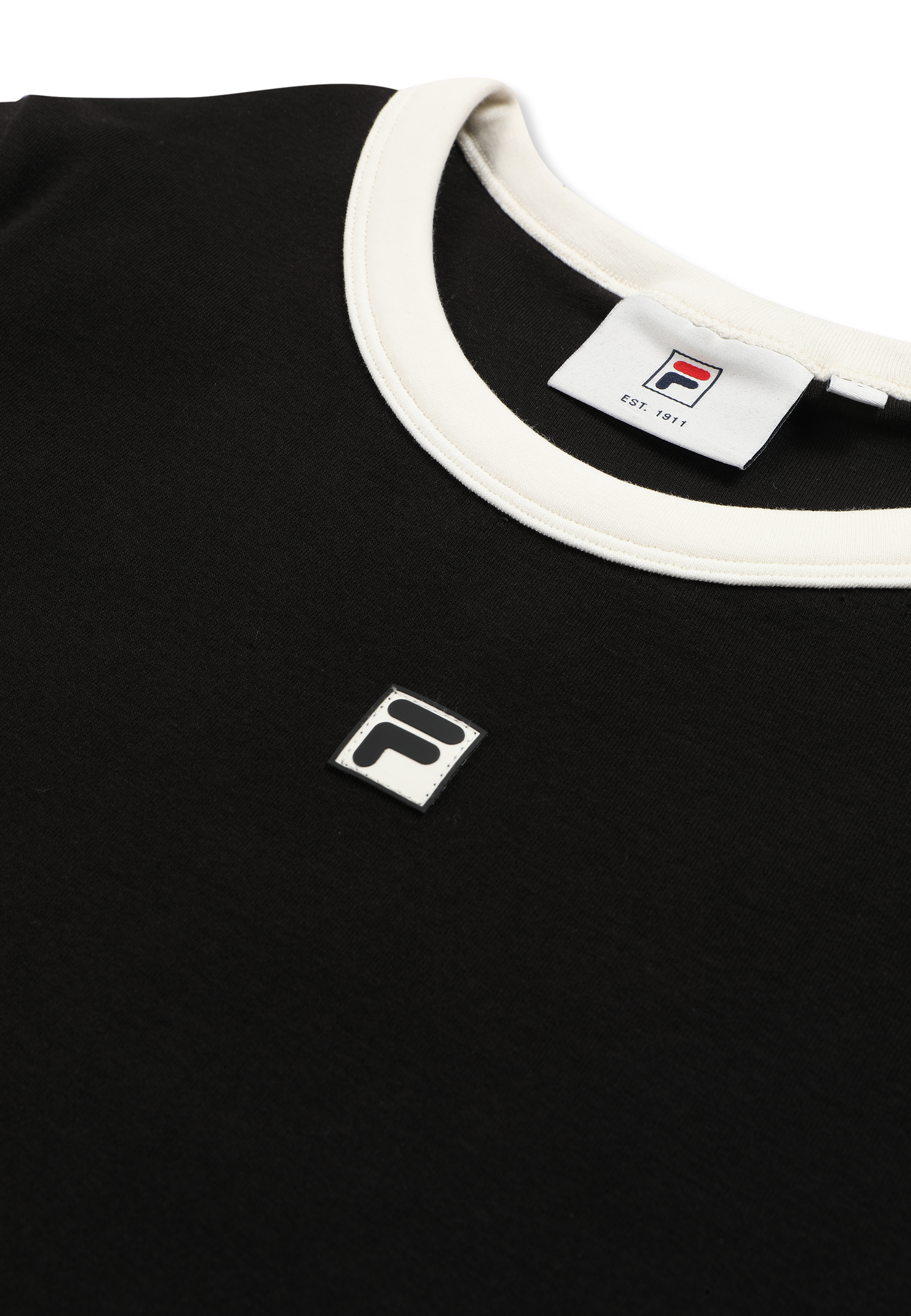 T-Shirt Côtelé À Logo Slim - Noir