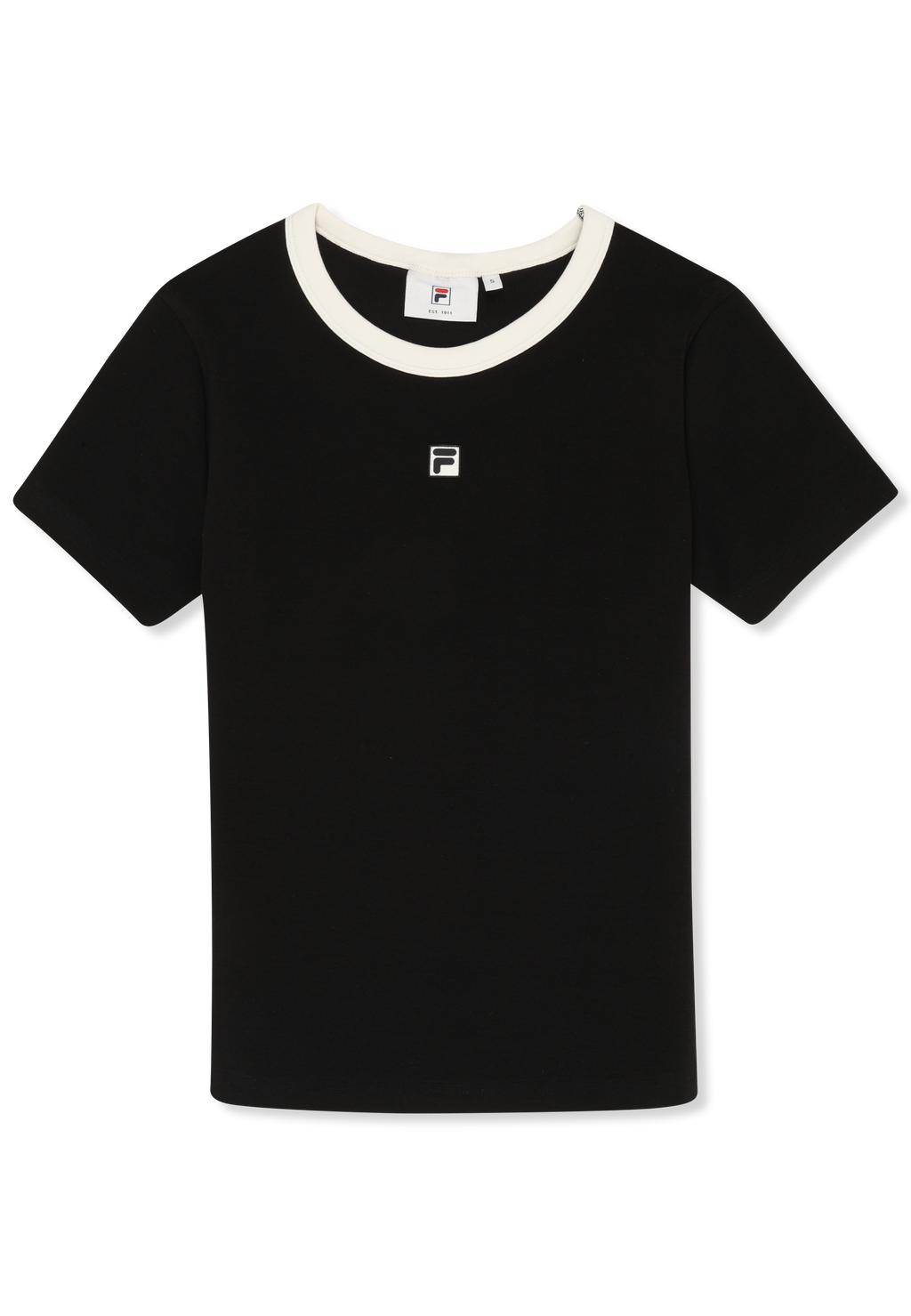T-Shirt Côtelé À Logo Slim - Noir