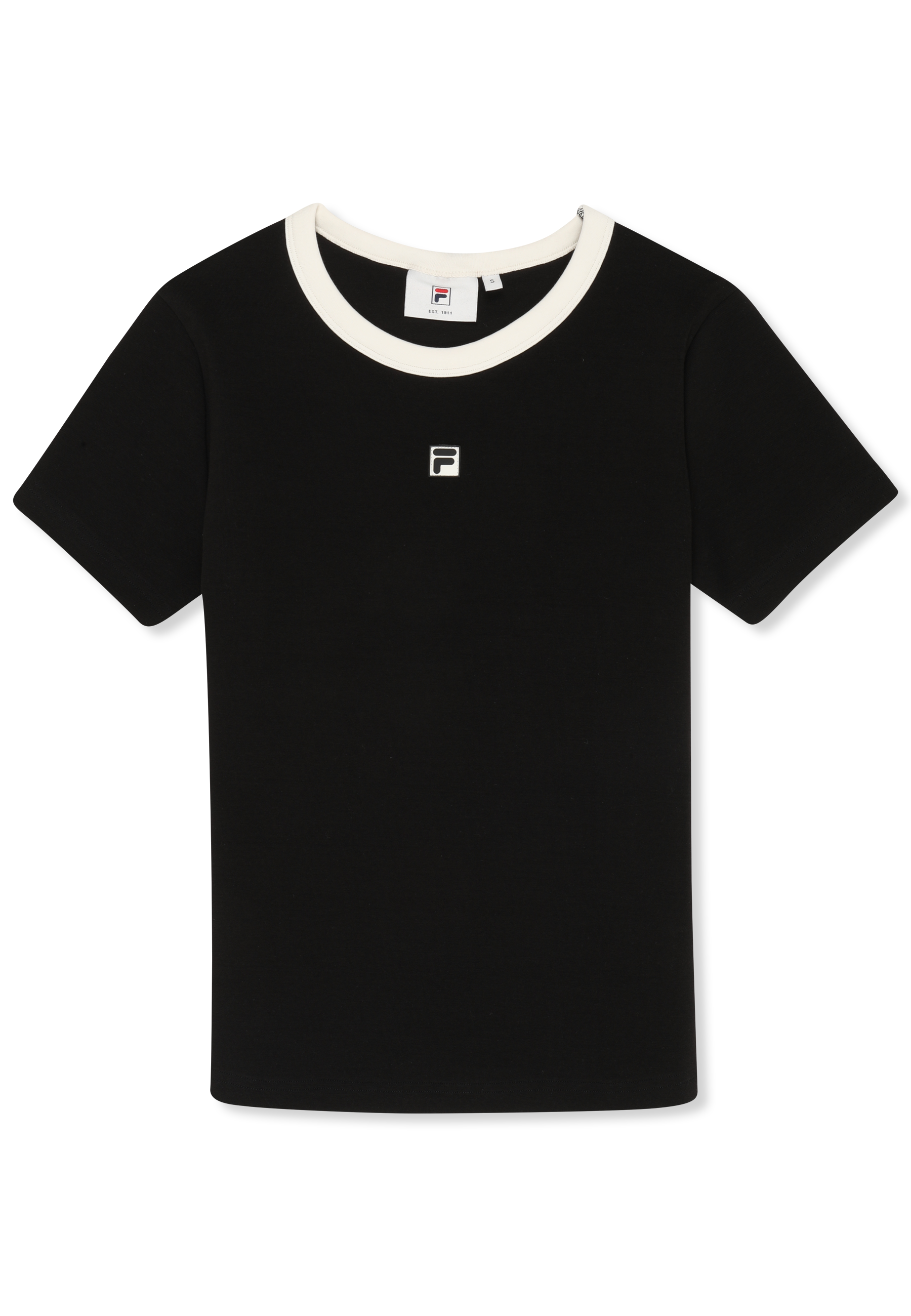 T-Shirt Côtelé À Logo Slim - Noir