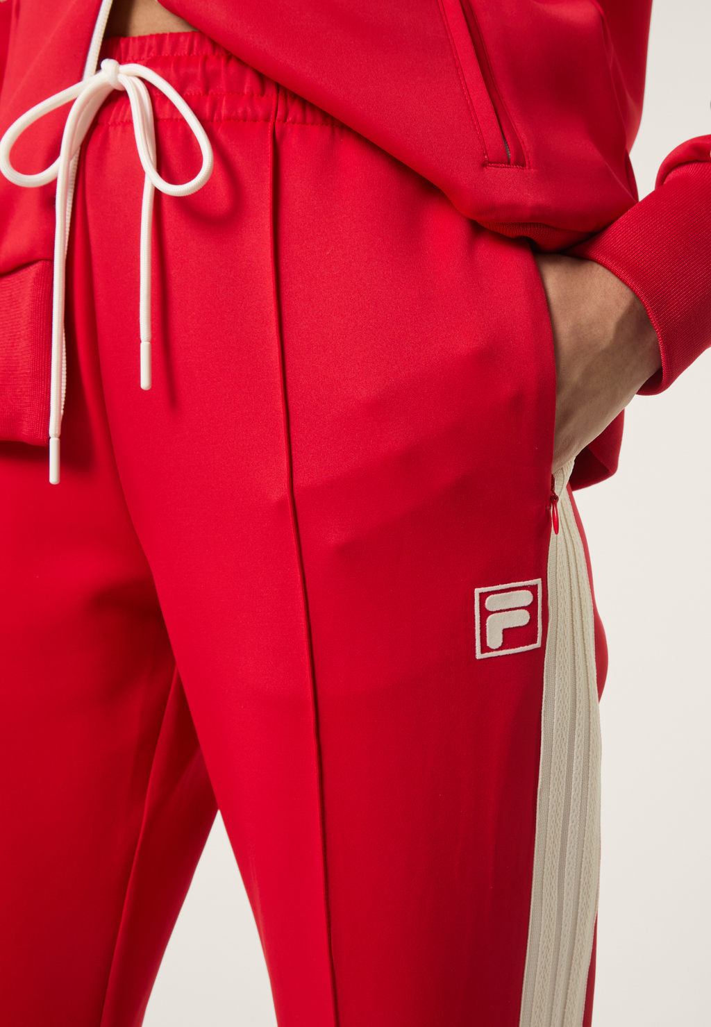 Pantalon De Survêtement À Bandes Extra-Long - Rouge Vif
