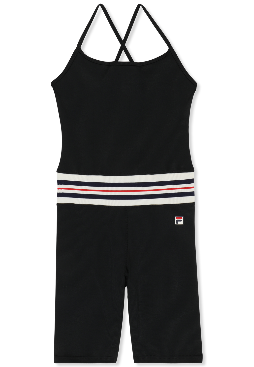 Combinaison De Sport Courte À Bande Heritage - Noir