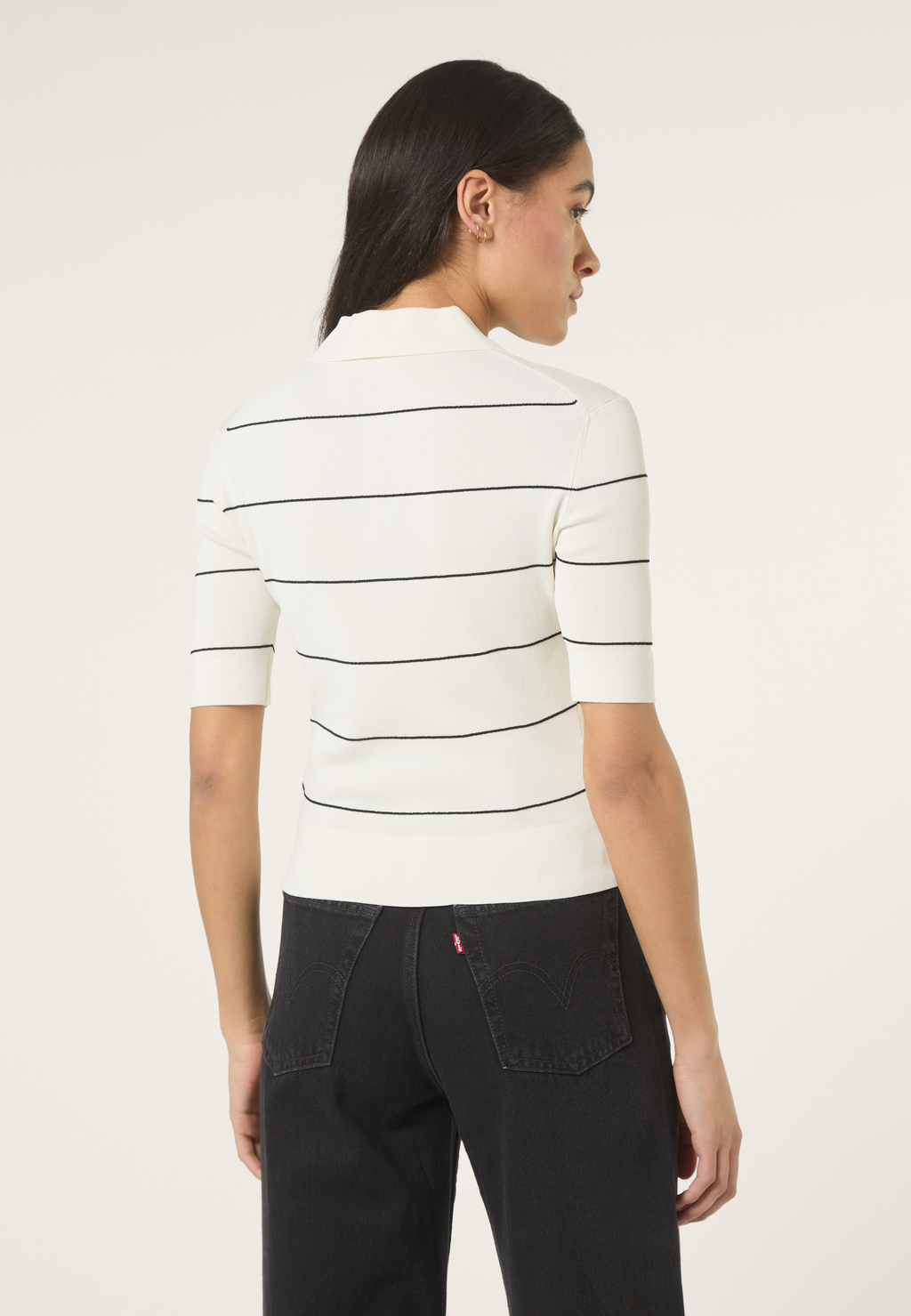 Polo En Maille Fine Slim - Aigrette