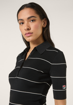 Polo En Maille Fine Slim - Noir