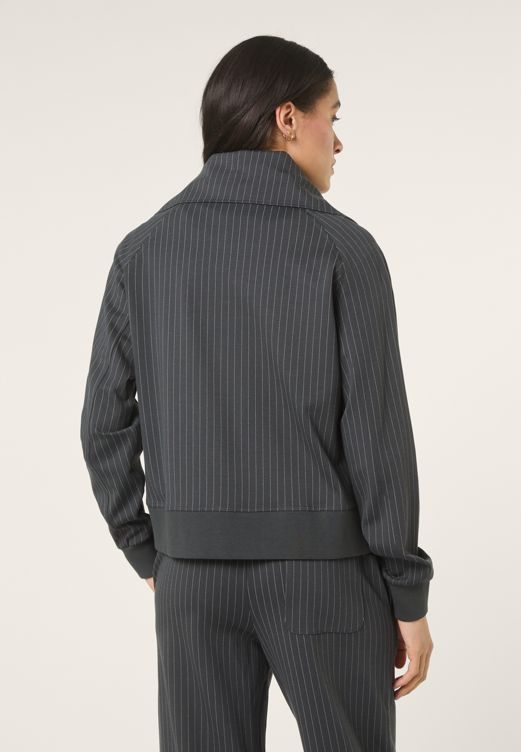 Veste À Col Montant À Fines Rayures Décontractée - Phantom