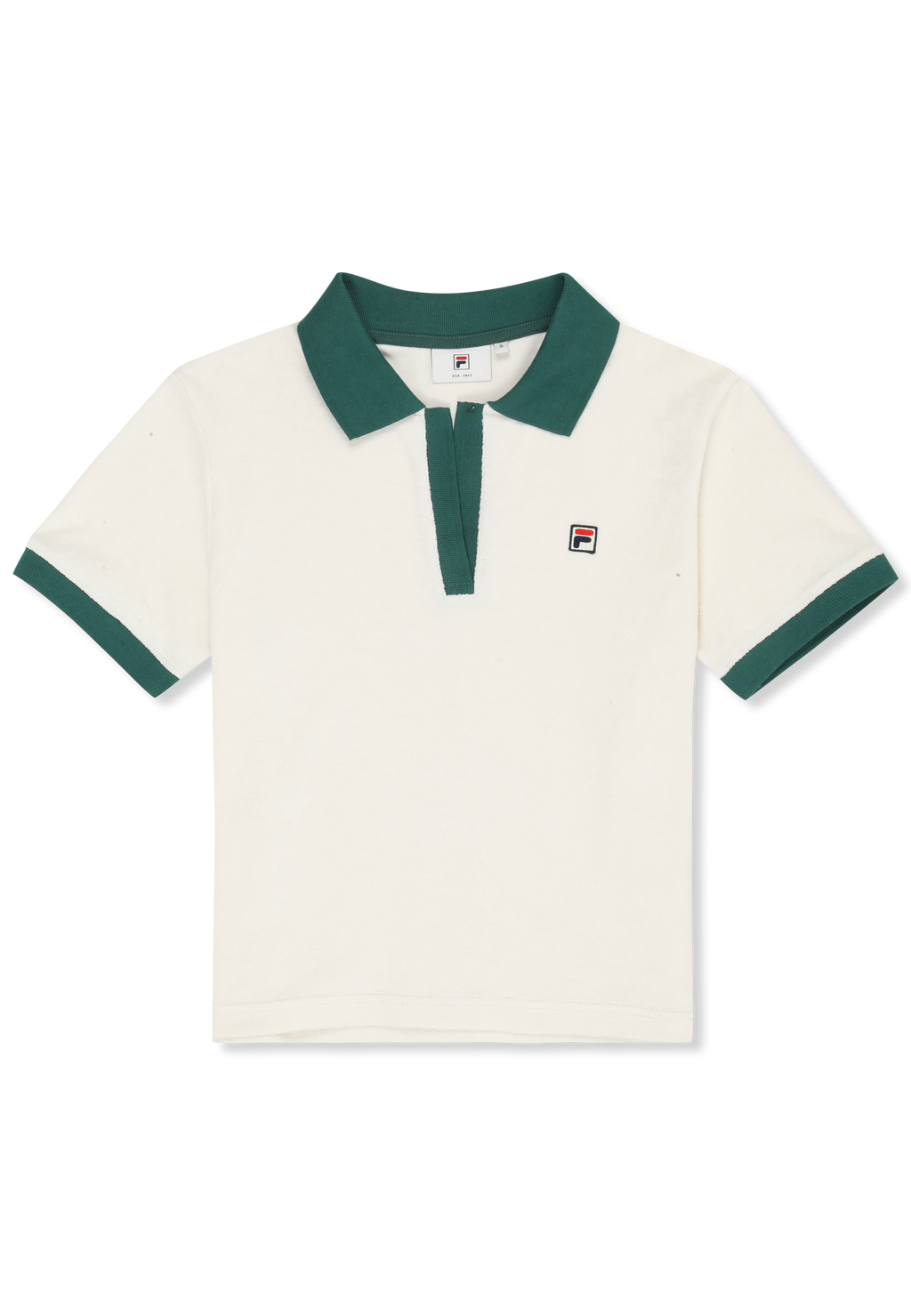 Haut Éponge À Col Johnny Décontracté - Aigrette-Vert Bouquet