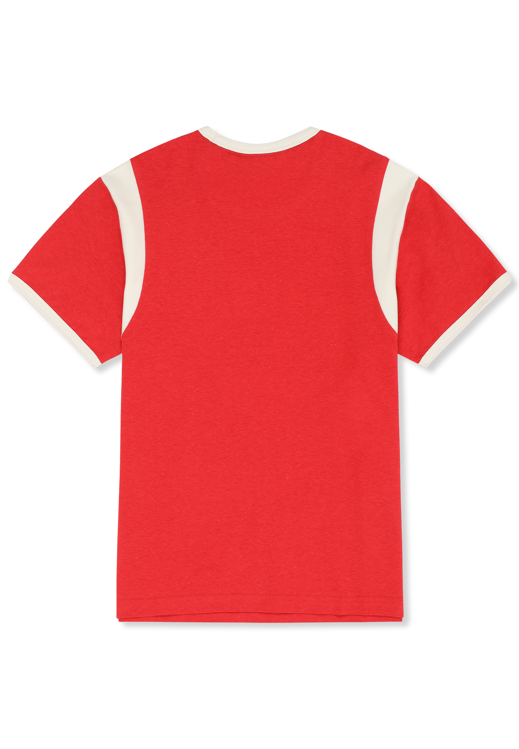 T-Shirt Ringer À Imprimé Décontracté - Rouge Vif-Aigrette