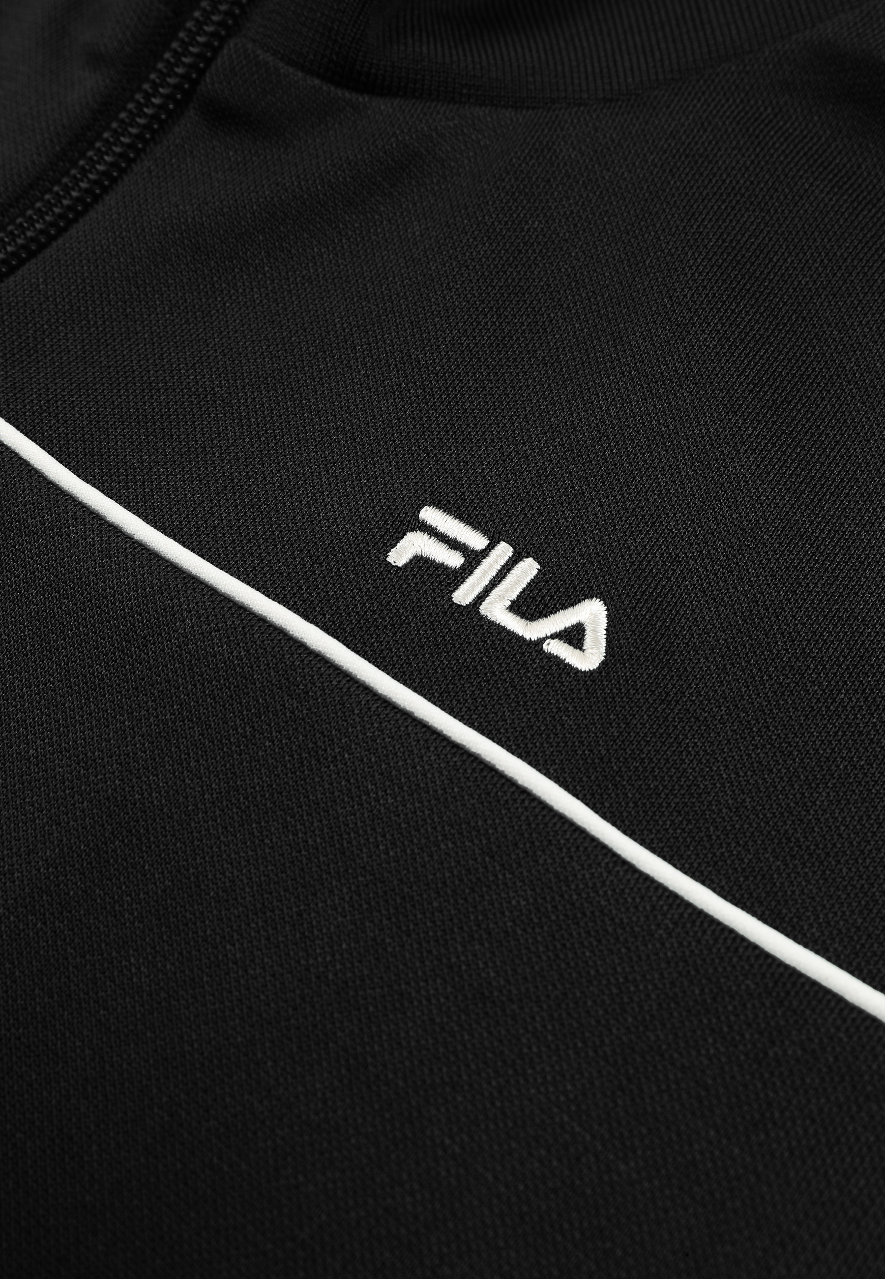 Veste De Survêtement Courte À Bandes Classique - Noir