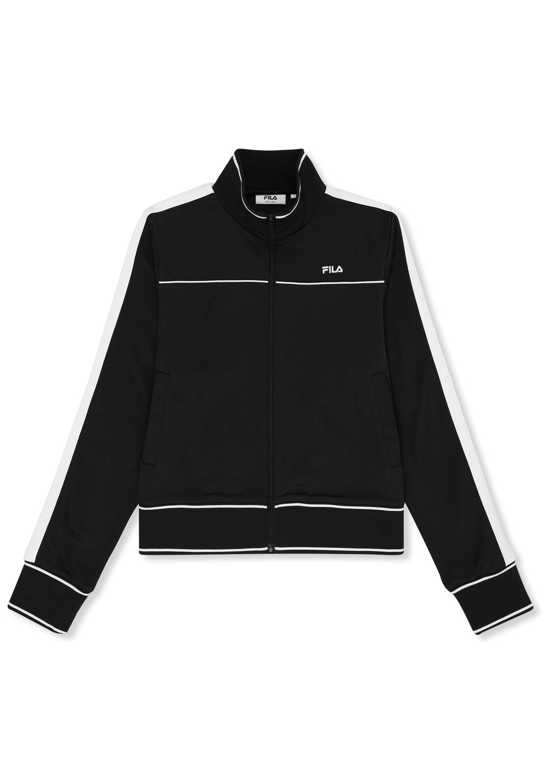 Veste De Survêtement Courte À Bandes Classique - Noir