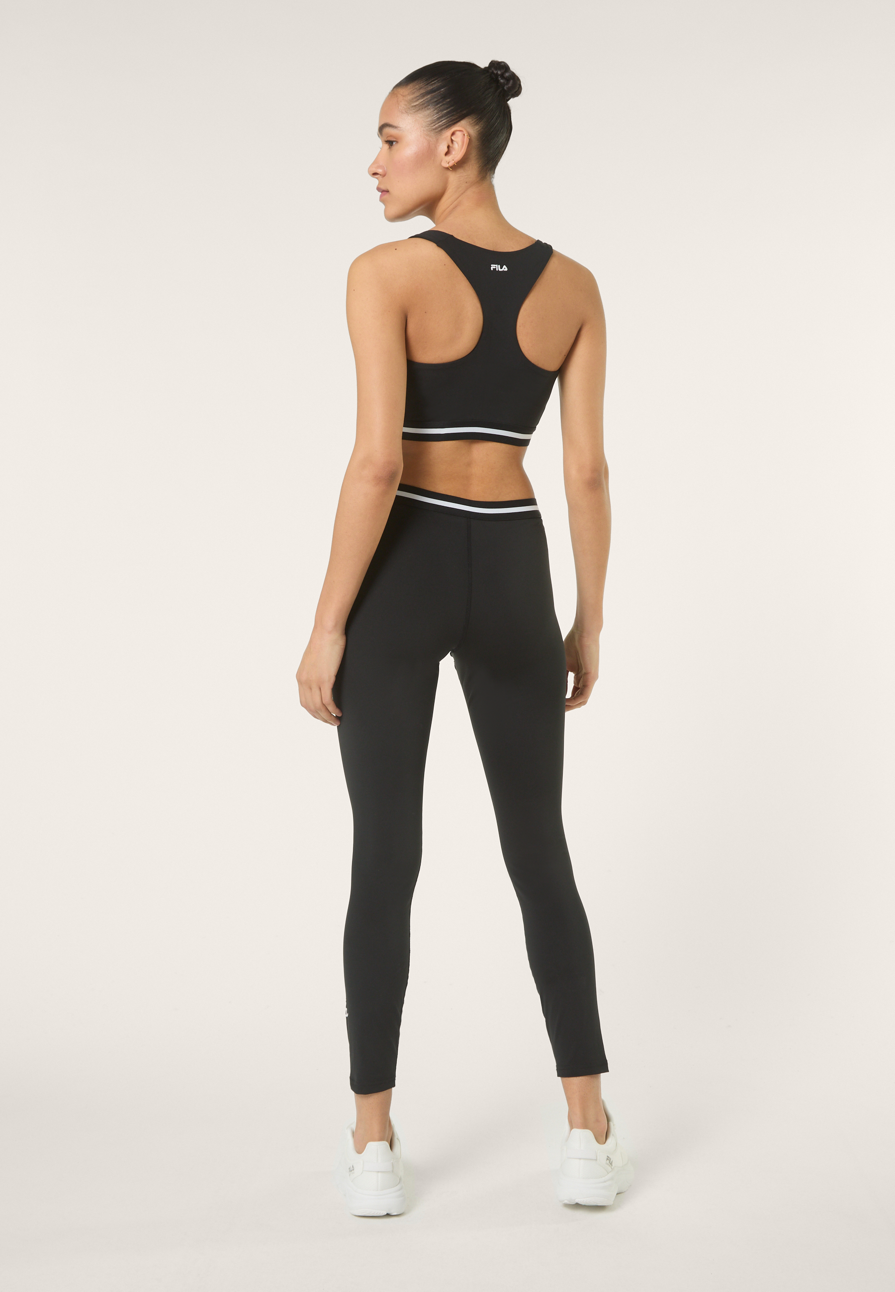 Legging À Bandes Imprimé - Noir