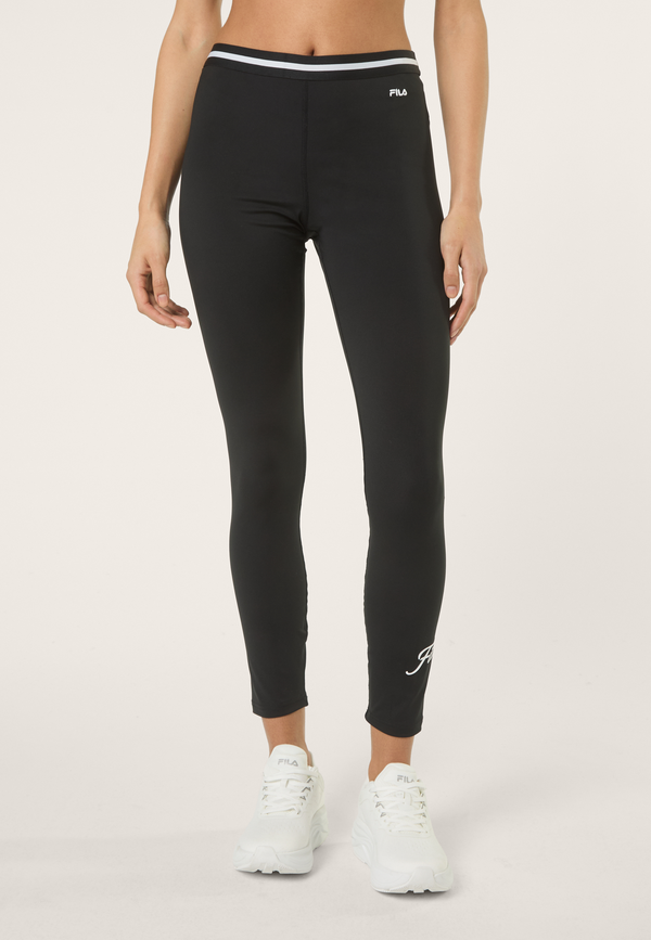 Legging À Bandes Imprimé - Noir