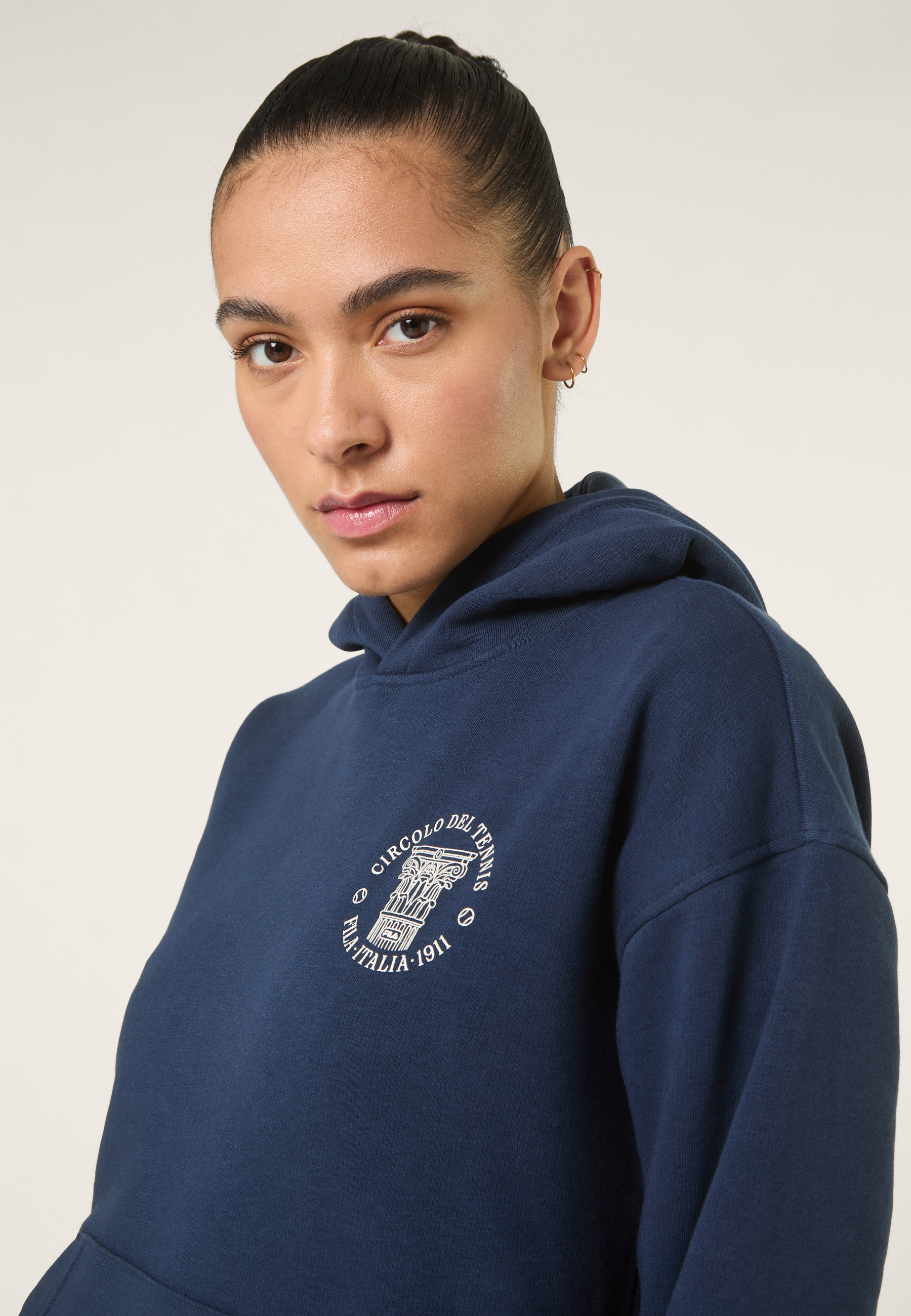 Hoodie À Imprimé Décontracté - Iris Noir