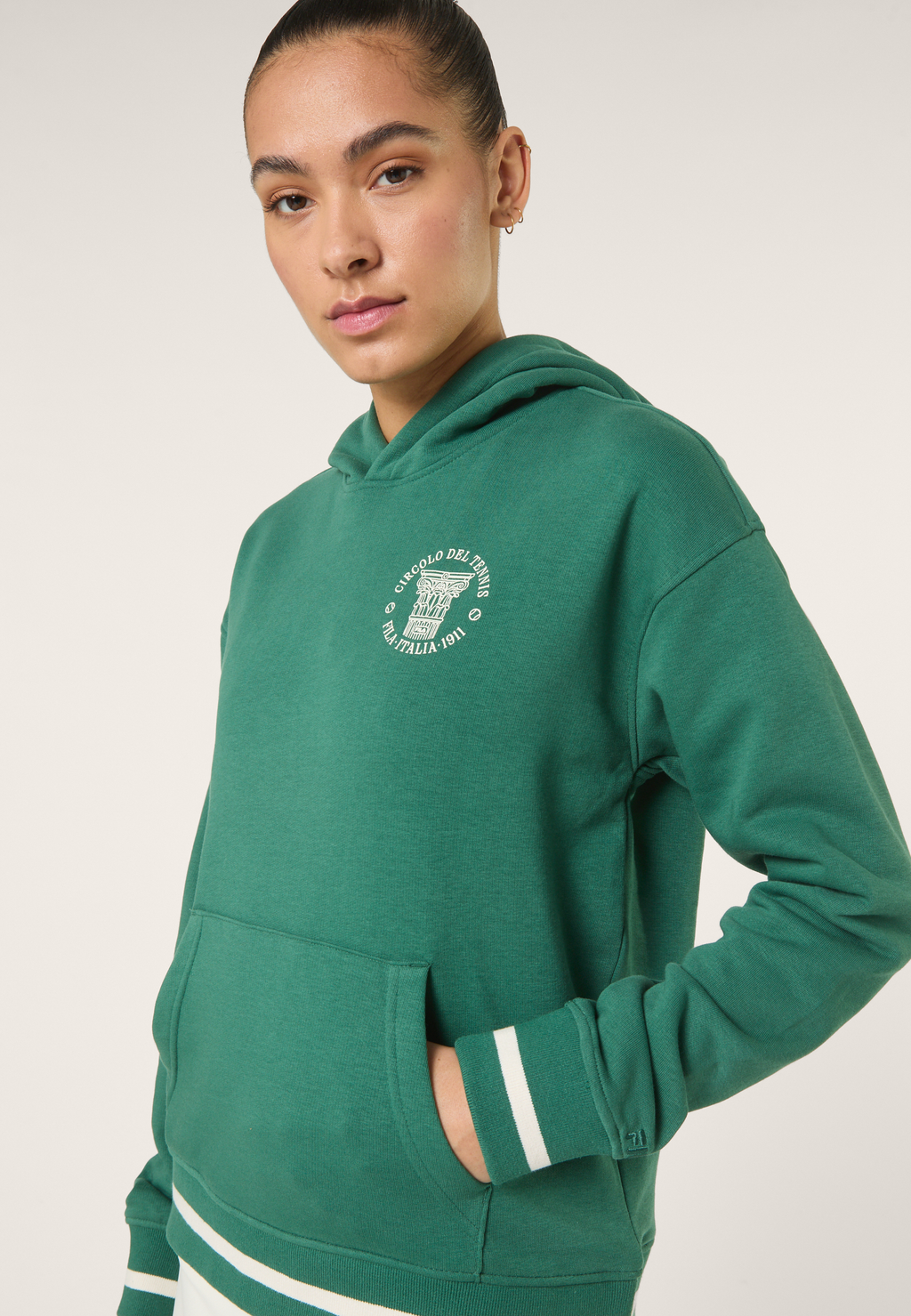 Hoodie À Imprimé Décontracté - Vert Bouquet