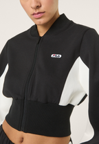 Veste De Survêtement Scuba Courte À Col Côtelé - Noir-Aigrette