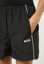 Short Tissé À Passepoil Contrastant Ample - Noir