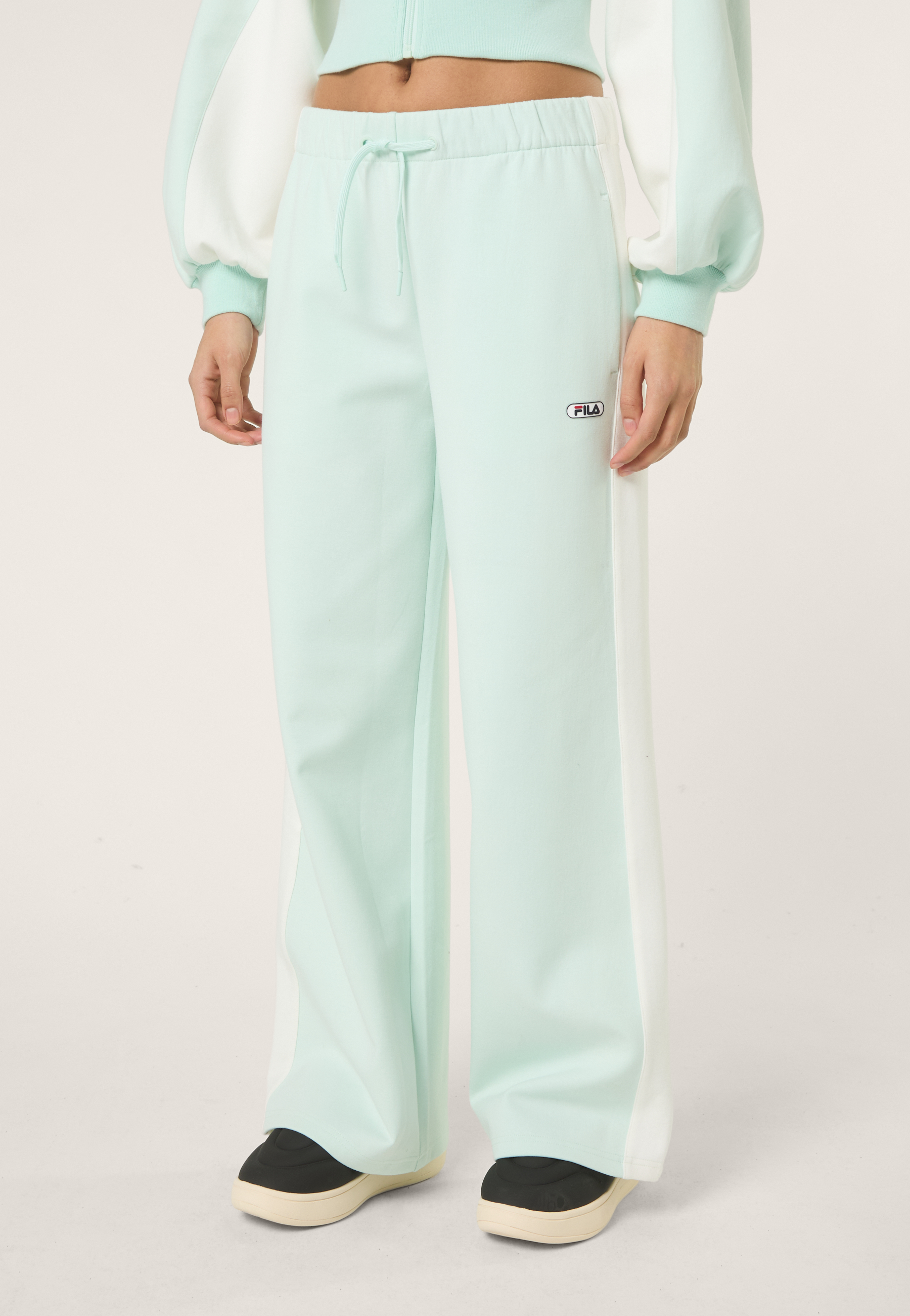 Pantalon De Survêtement Scuba Large À Panneau Contrastant - Mer Apaisante-Aigrette