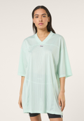 Robe T-Shirt En Mesh À Col V Oversize - Mer Apaisante