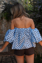 Blouse À Pois Sola - Bleue