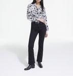 The Kooples - Chemisier En Soie - Noir Et Blanc - Femme
