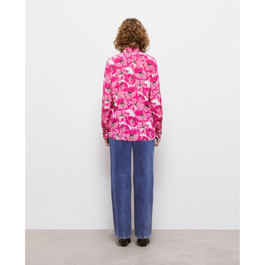 The Kooples - Chemisier En Soie - Blanc Et Rose - Femme