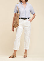 Pantalon En Toile Coupe Ample