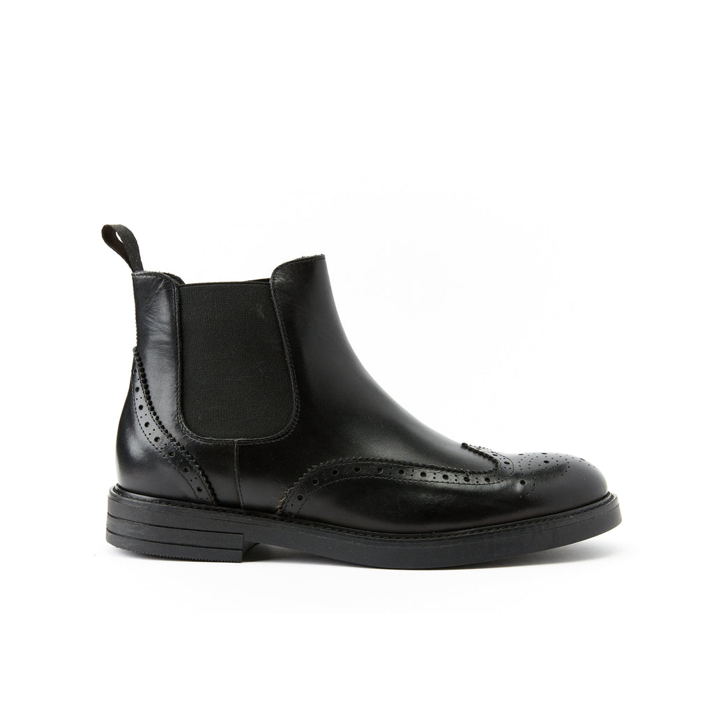 Frank Daniel - Bottines Chelsea À Bout Ailé - Noir - Homme