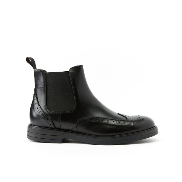 Frank Daniel - Bottines Chelsea À Bout Ailé - Noir - Homme