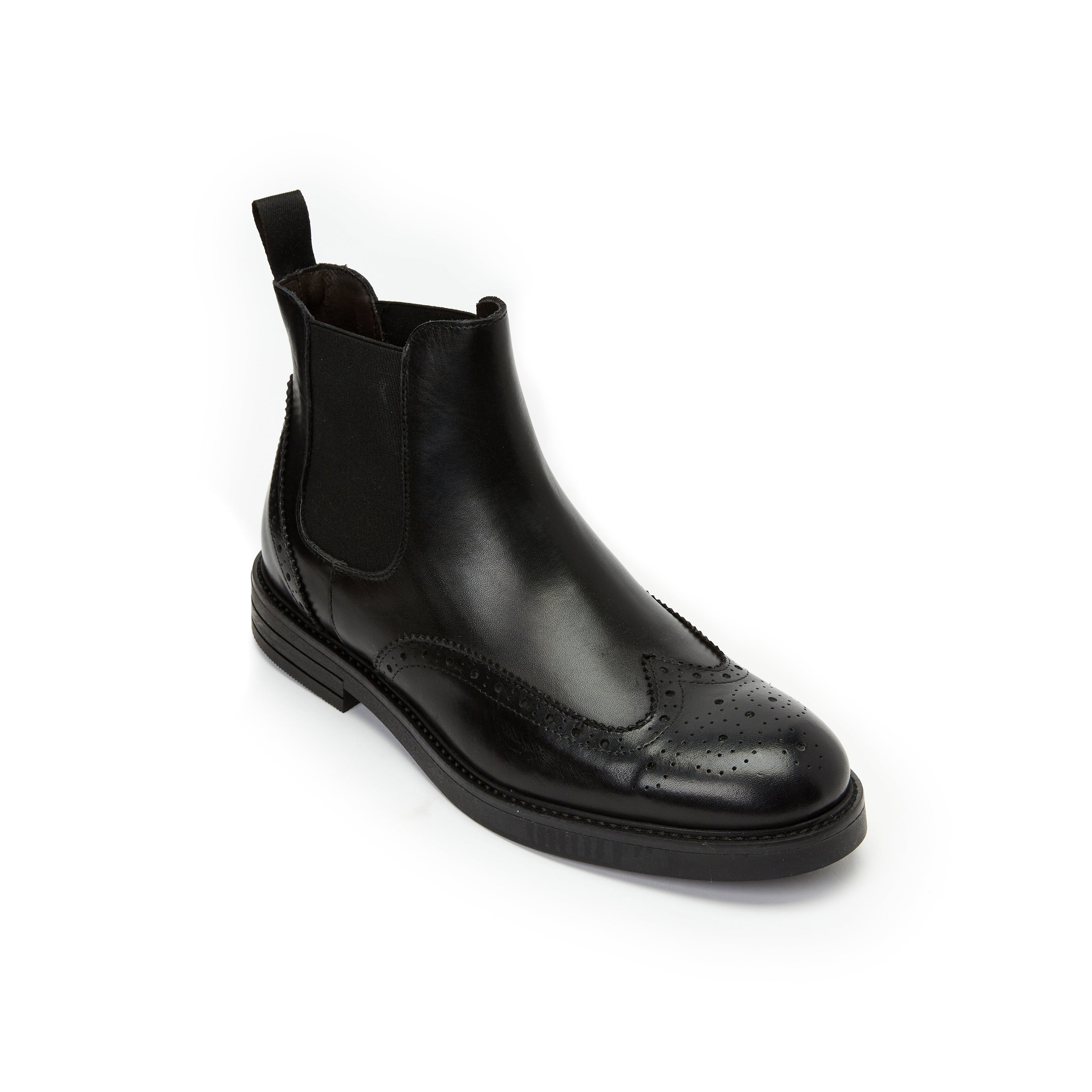 Frank Daniel - Bottines Chelsea À Bout Ailé - Noir - Homme
