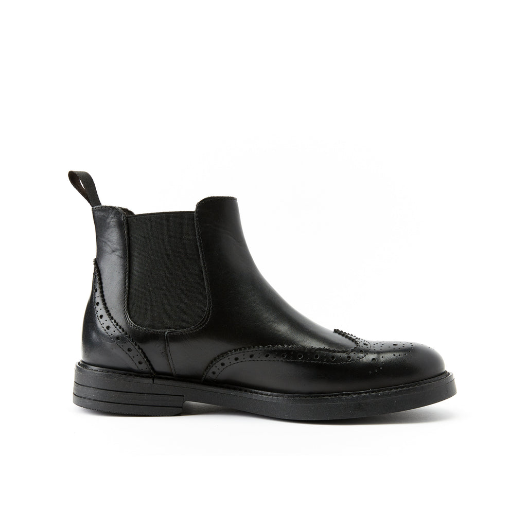 Frank Daniel - Bottines Chelsea À Bout Ailé - Noir - Homme