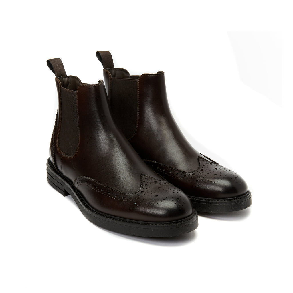Frank Daniel - Bottes Chelsea À Bout Ailé - Marron Foncé - Homme