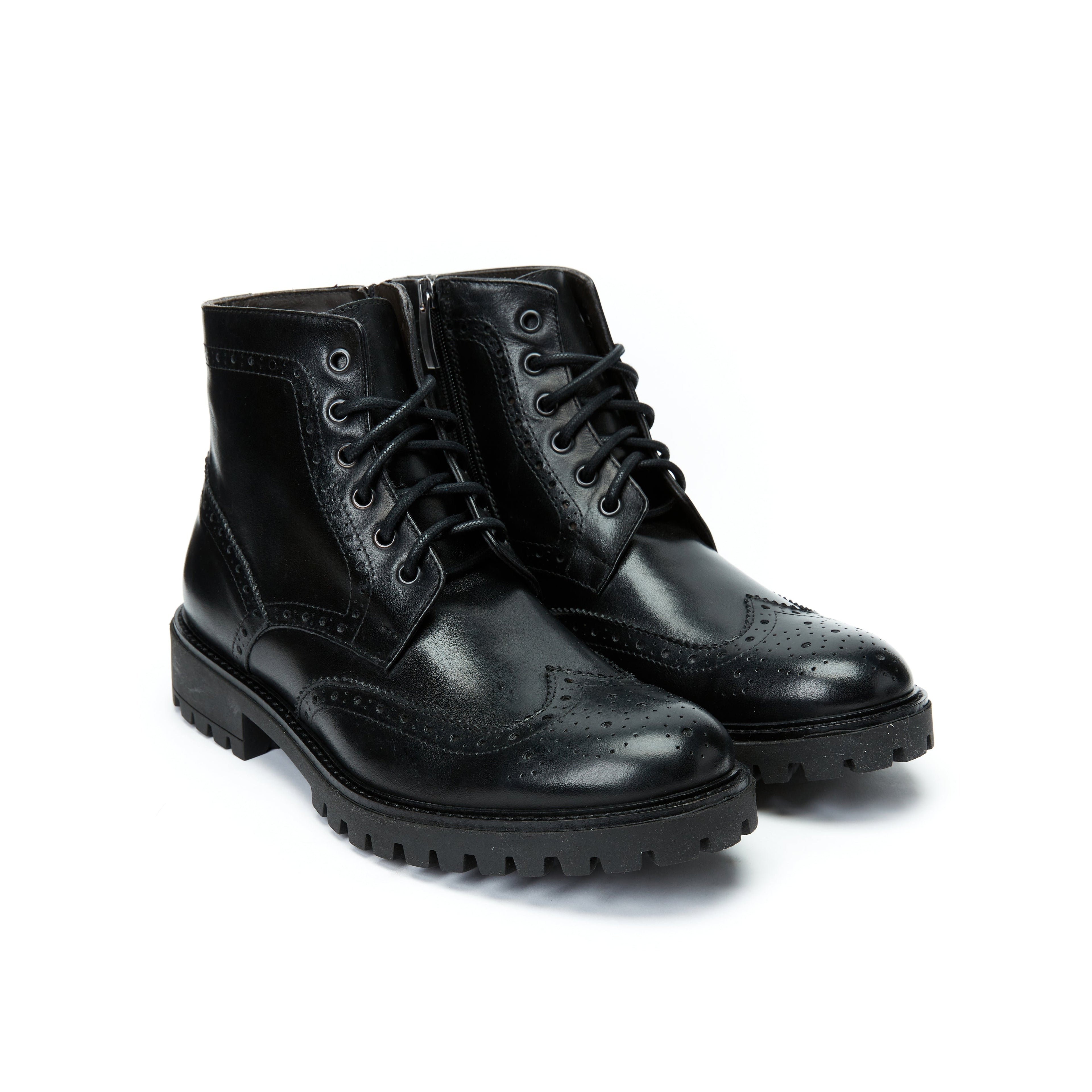 Frank Daniel - Bottines À Enjoliveurs À Ailettes - Noir - Homme