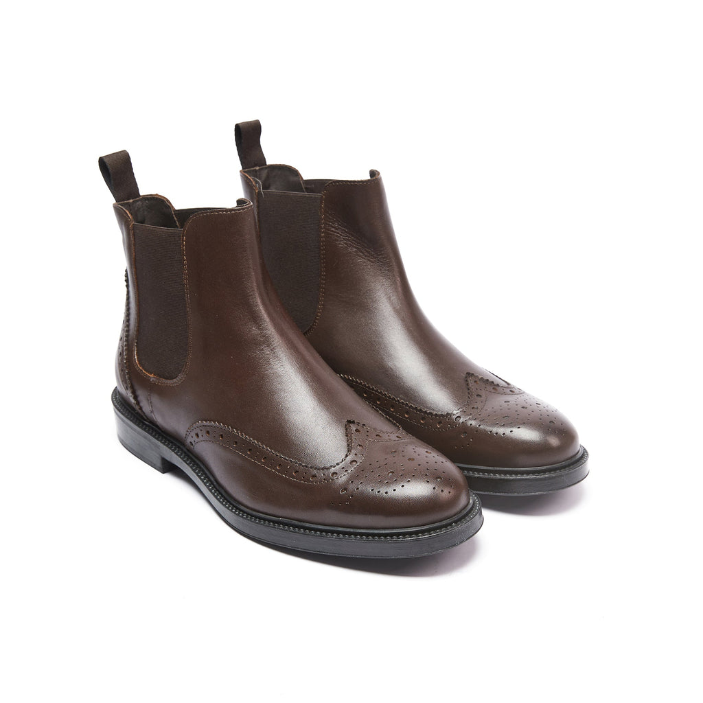 Frank Daniel - Bottes Chelsea À Bout Ailé - Marron Foncé - Homme