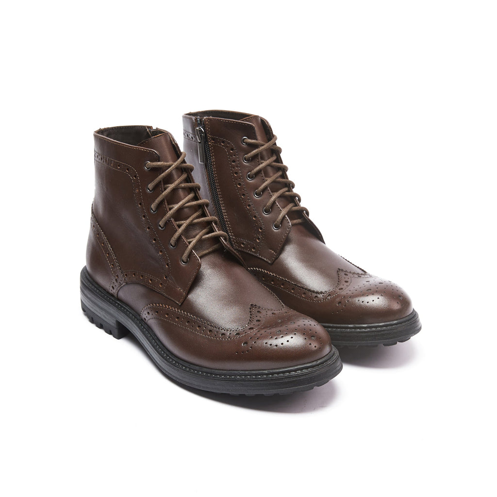 Frank Daniel - Bottines À Ailettes - Marron Foncé - Homme