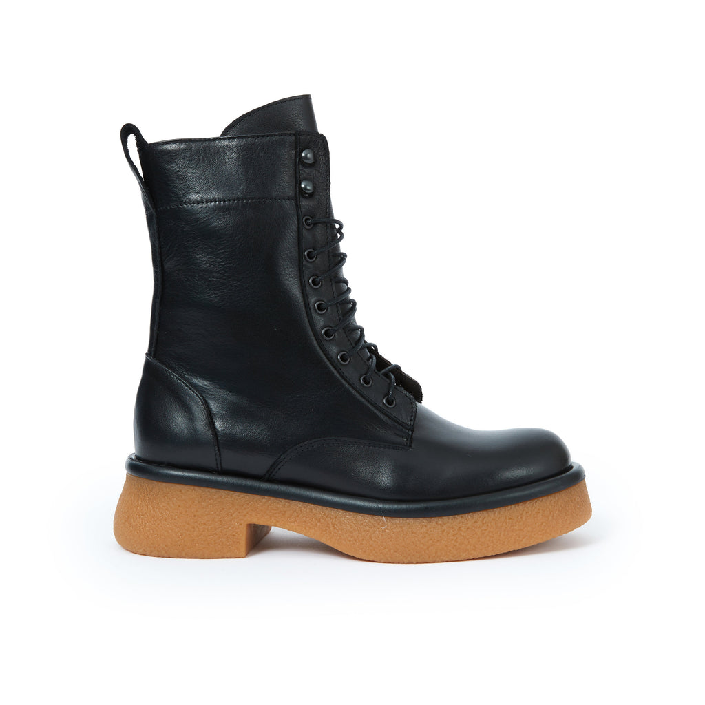 Frank Daniel - Bottines À Lacets Montantes - Noir - Femme