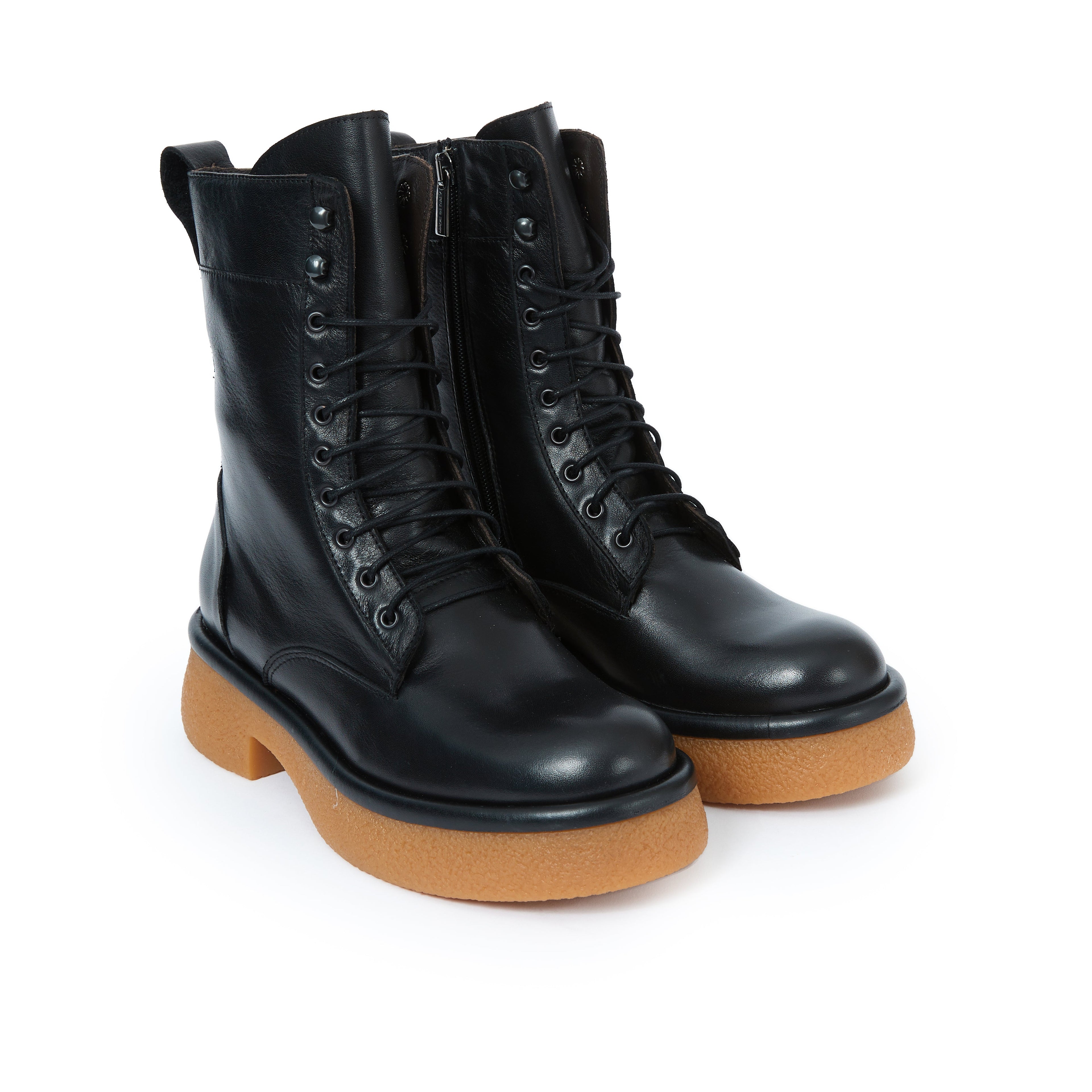 Frank Daniel - Bottines À Lacets Montantes - Noir - Femme