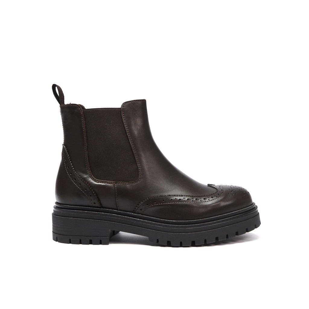 Frank Daniel - Bottes Chelsea À Bout Ailé - Marron Foncé - Femme