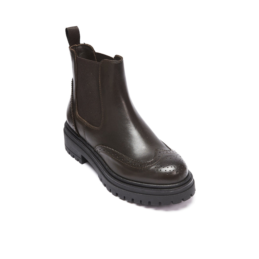 Frank Daniel - Bottes Chelsea À Bout Ailé - Marron Foncé - Femme