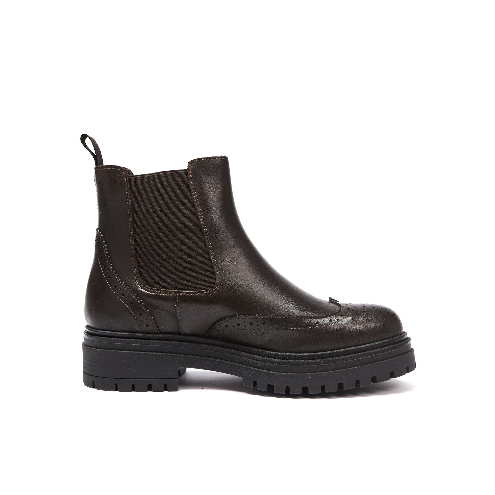 Frank Daniel - Bottes Chelsea À Bout Ailé - Marron Foncé - Femme