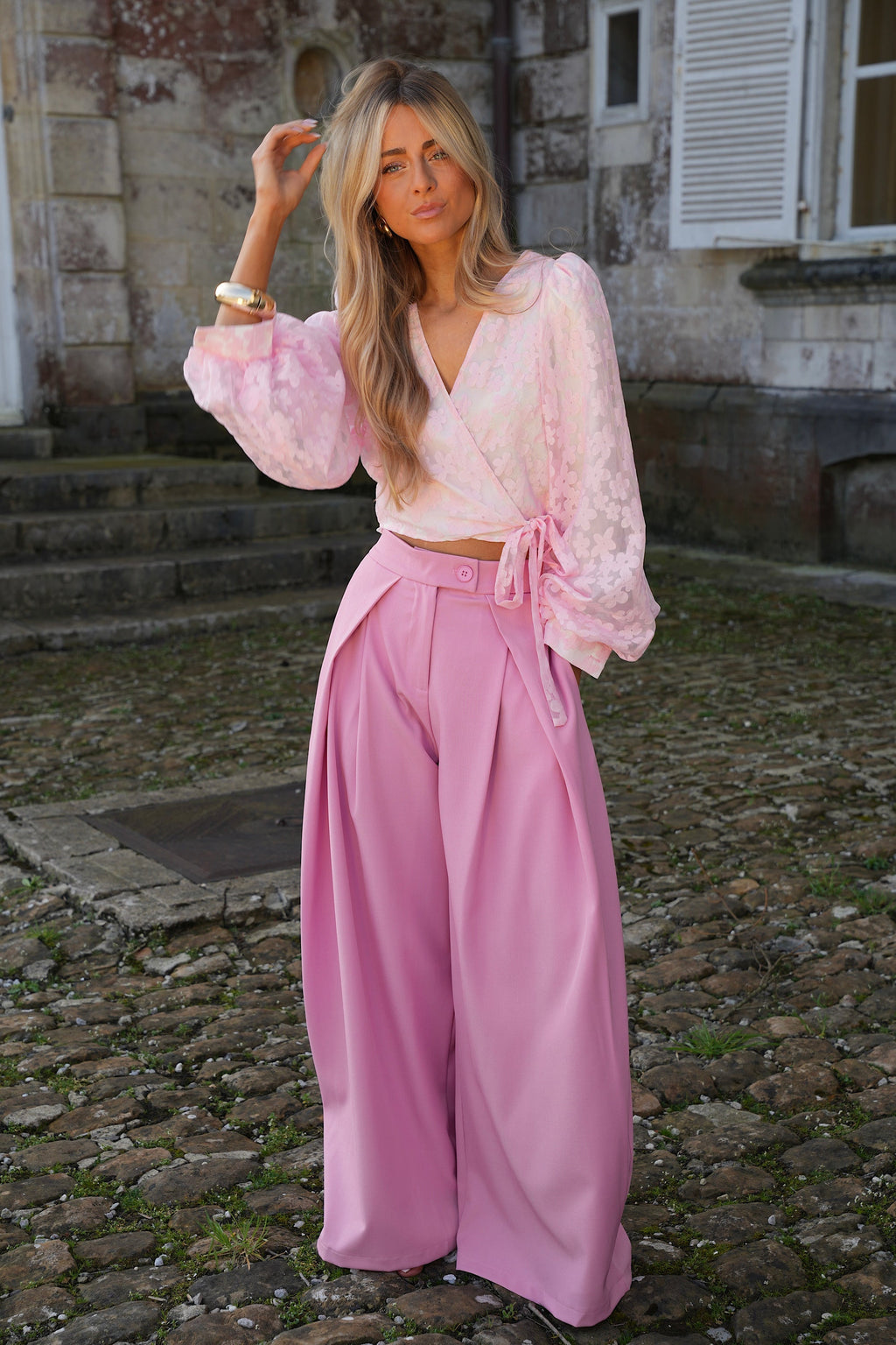 Blouse Croisée Doriane - Rose